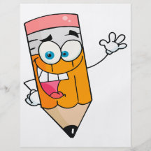dibujo animado feliz lindo del lápiz flyer personalizado