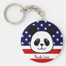Dibujo animado grande personalizado de la panda de llavero personalizado