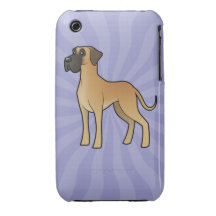 Dibujo animado great dane (natural) iPhone 3 Case-Mate cárcasas