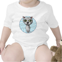 Dibujo animado gris del gato camiseta