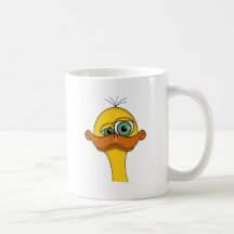 Dibujo animado impar divertido del pato tazas