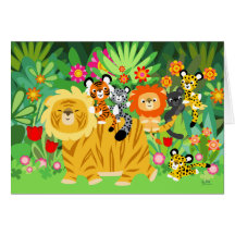 Dibujo animado Liger y tarjeta de felicitación de 