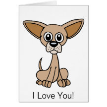 Dibujo animado lindo 1 de la chihuahua tarjetas