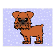 Dibujo animado lindo de Bruselas Griffon Postal