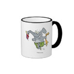 dibujo animado lindo del elefante del tiempo de la taza