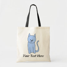 Dibujo animado lindo del gato azul bolsas