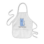 Dibujo animado lindo del gato azul delantal