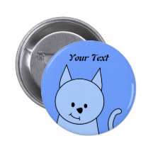 Dibujo animado lindo del gato azul pin