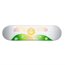 Dibujo animado lindo del kawaii del sol tablas de skate