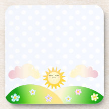 Dibujo animado lindo del kawaii del sol posavasos