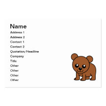 Dibujo animado lindo del oso del bebé plantillas de tarjeta de negocio