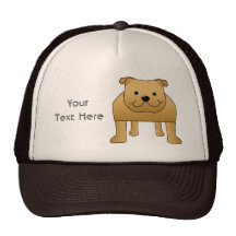 Dibujo animado lindo del perro. Dogo rojo Gorros Bordados