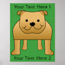 Dibujo animado lindo del perro. Dogo rojo Impresiones