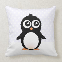 Dibujo animado lindo del pingüino almohada