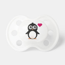 Dibujo animado lindo del pingüino chupete