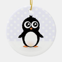 Dibujo animado lindo del pingüino ornamentos de navidad