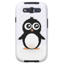 Dibujo animado lindo del pingüino galaxy SIII funda