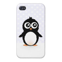 Dibujo animado lindo del pingüino iPhone 4/4S carcasa