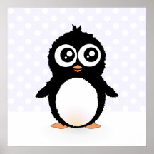 Dibujo animado lindo del pingüino impresiones