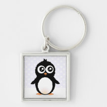 Dibujo animado lindo del pingüino llavero