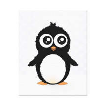 Dibujo animado lindo del pingüino lona estirada galerias