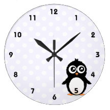 Dibujo animado lindo del pingüino relojes de pared