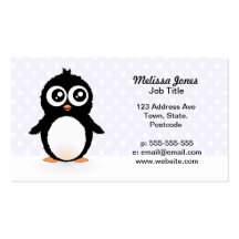 Dibujo animado lindo del pingüino tarjetas de negocios