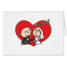 Dibujo animado lindo "hicimos" los pares del boda tarjetón