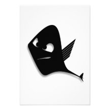 Dibujo animado negro enojado de los pescados anuncio