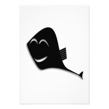 Dibujo animado negro feliz de los pescados comunicados personalizados
