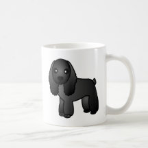 Dibujo animado negro lindo de cocker spaniel tazas
