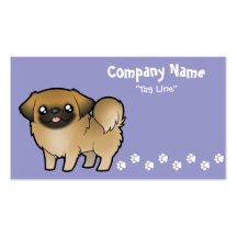 Dibujo animado Pekeingese (perrito cortado) Plantillas De Tarjeta De Negocio