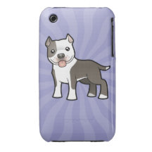 Dibujo animado Pitbull/Staffordshire Terrier ameri iPhone 3 Case-Mate Funda