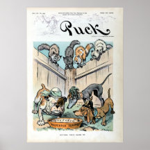 Dibujo animado político del duende malicioso de 19 poster