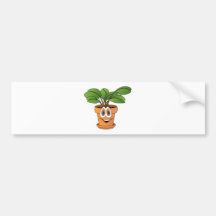 Dibujo animado Potted de la planta Etiqueta De Parachoque