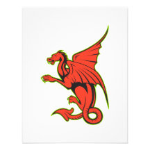 Dibujo animado rojo del dragón comunicados personalizados