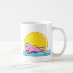 Dibujo animado rosado del barco de fila tazas de café