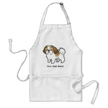 Dibujo animado Shih Tzu (perrito cortado) Delantal
