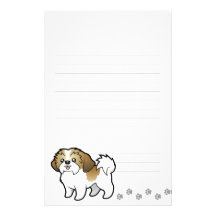 Dibujo animado Shih Tzu (perrito cortado) Papeleria Personalizada