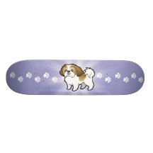 Dibujo animado Shih Tzu (perrito cortado) Monopatin