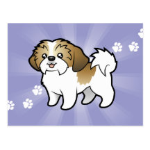 Dibujo animado Shih Tzu (perrito cortado) Postales