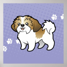 Dibujo animado Shih Tzu (perrito cortado) Poster