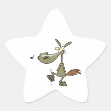 dibujo animado tonto del caballo del potro que sil calcomanías forma de estrellaes personalizadas