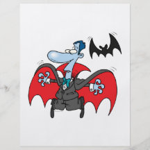 dibujo animado tonto del vampiro y del palo tarjetón