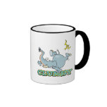 dibujo animado torpe lindo del elefante taza