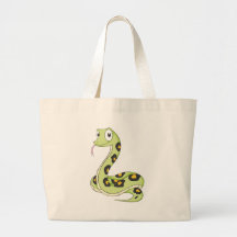 Dibujo animado verde lindo de la serpiente del Ana Bolsas
