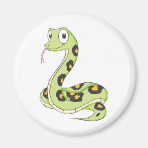 Dibujo animado verde lindo de la serpiente del Ana Iman De Frigorífico