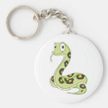 Dibujo animado verde lindo de la serpiente del Ana Llavero