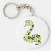 Dibujo animado verde lindo de la serpiente del Ana Llavero