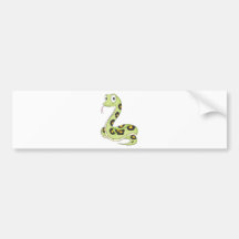 Dibujo animado verde lindo de la serpiente del Ana Pegatina De Parachoque